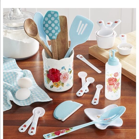 Pioneer Woman Kitchen Gadget Set Sweet Rose 20 Piece Set NWT - Picture 2 of 11